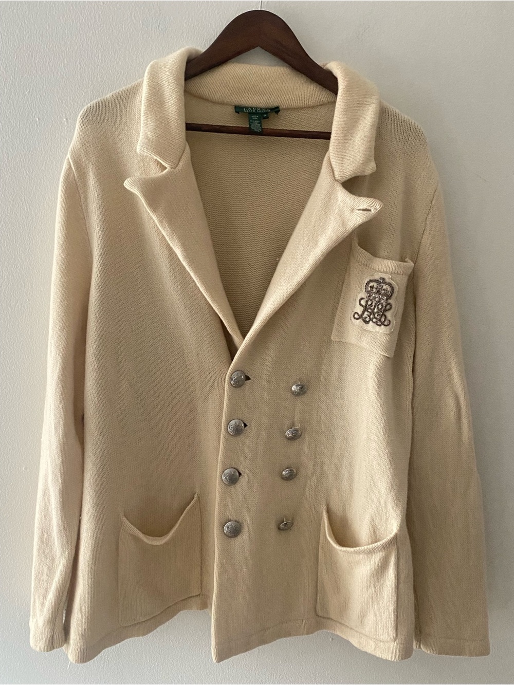 Lauren Ralph Lauren Women’s Blazer Cardigan Wool Cashmere Blend Double Breast